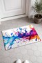 Blue and Fuchsia Paint Splatter Pattern Doormat, 40x60 cm, Non-Slip Sole, Decorative - 2