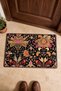 Black and Pink Vintage Floral Print Doormat, 40x60 cm, with Non-Slip Sole, Decorative - 4