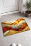 Brown "Golden Waves" Pattern 864 Doormat, 40x60 cm, Non-Slip Sole, Decorative - 2