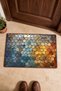Blue Hexagon Textured Pattern 022 Doormat, 40x60 cm, Non-Slip Sole, Decorative - 4