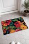 Red and Orange Dahlia-Floral Print Doormat, 40x60 cm, with Non-Slip Sole, Decorative - 2