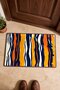 Orange and Navy Blue Door Mat with Striped Pattern, 40x60 cm, Non-Slip Sole, Decorative - 4