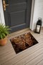 Door Mat with Gold Butterfly Motif, 40x60 cm, Non-Slip Sole, Decorative