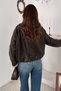 Brown Leather Jacket with Snap Collar - 5