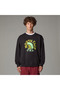 سويت شيرت أسود كبير الحجم للرجال من Oversized Crew