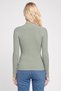 Women Mock Neck Long Sleeve Knitted Sweater, Sage Green - 4