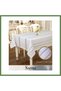 Sahra Model Cappuccino 160x220 cm Polyester Lace-Like Knit Linen Tablecloth, Modern Decor HB006