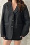 Black Striped Wool Jacket - 4
