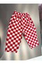 Children's Loose-Fit Pants with a Red and White Checked Pattern - 3