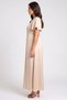 Women Plus Size Plain Casual Maxi Dress, Dark Beige - 3