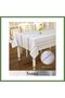 Sahra Model Cream 160x220 cm Polyester Lace-Like Knit Linen Tablecloth HB006
