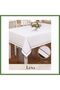 Luna Model Cream 160x220 cm Linen Tablecloth—Elegant Dining Table Decoration HB006