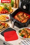 21.5 cm Square Perforated Silicone Air Fryer Baking Mat—Heat-Resistant, Washable, Non-Stick - 4
