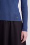 Gerippter Strickpullover Blau - 6