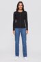 Women Round Neck Knitted Cardigan, Black - 2