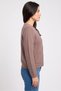 Women Round Neck Knitted Cardigan, Mauve - 3