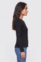 Women Round Neck Knitted Cardigan, Black - 3