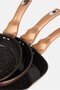 3 Pieces Ceramic Non Stick Fry Pan Set, Golden - 4