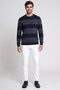 Men Crew Neck Knitted Sweater, Multicolor - 2