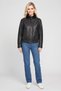 Women Solid Motorcycle Jacket, Black - 2