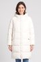 Women Quilted Long Puffer Jacket, Off White
