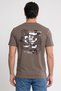 Men Crew Neck Short Sleeve Graphic Print T-Shirt, Taupe - 4