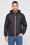 Men Embroidered Logo Windbreaker Jacket, Black