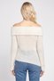 Women Off Shoulder Long Sleeve Knitted Top, Off White - 4