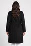 Women Textured Tie Belted Trench Coat, Black - 4