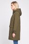 Women Plain Parka Jacket, Olive - 3