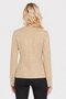 Women Round Neck Solid Softshell Jacket, Beige - 4