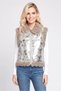 Women Texture Vest Jacket, Multicolor