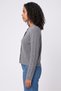 Women Long Sleeve Knitted Cardigan, Grey - 3