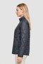 Women Quilted Bomber Jacket, Dark Navy - 3