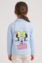 Toddlers Girl Graphic Print Jacket Shirt, Blue - 3