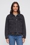 Women Washed Denim Jacket, Black