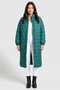 Women Quilted Parka Jacket, Teal Blue - 2