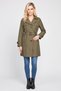 Women Plain Trench Coat, Olive - 2