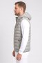 Men Embroidered Logo Puffer Vest, Light Grey - 3