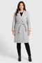 Women Textured Belted Trench Coat, Pale Grey - 2