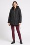 Women Quilted Parka Jacket, Black - 2