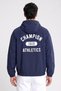 Men Sportswear Fit Full Zip Training Windbreaker Jacket, Navy Blue - 4