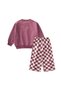 Patterned Sweatshirt Set for Girls, Ages 2–8, Antique Pink - 2