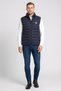 Men Embroidered Logo Puffer Vest, Navy Blue - 2
