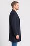 Men Plain Wool Trench Coat, Dark Navy - 3