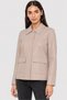 Women Solid Motorcycle Jacket, Beige