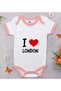 BK Kids "I Love London" Design Pink Baby Bodysuit - Style 1, 9–12 Months
