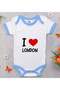 BK Kids "I Love London" Baby Blue Bodysuit - Style 1, 6–9 Months