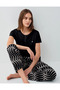 Women's Short-Sleeved Pajama Set Made of Soft-Textured Modal-Cotton Blend