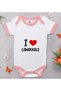 BK Kids "I Love Çanakkale" Design Pink Baby Bodysuit - Model 1, 9–12 Months